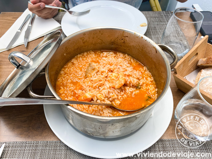 Arroz con tamboril (rape) en Portugal