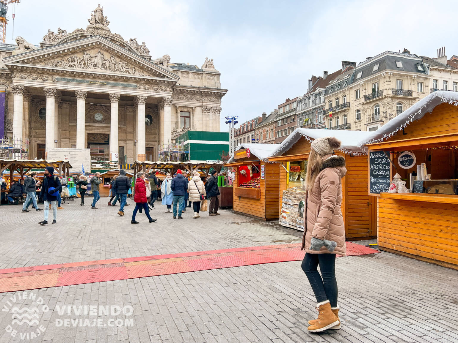 Mercado navideño de la bolsa de Bruselas