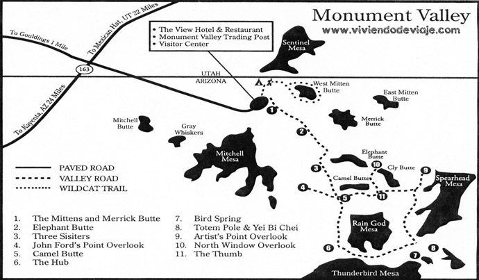 Mapa de Monument Valley