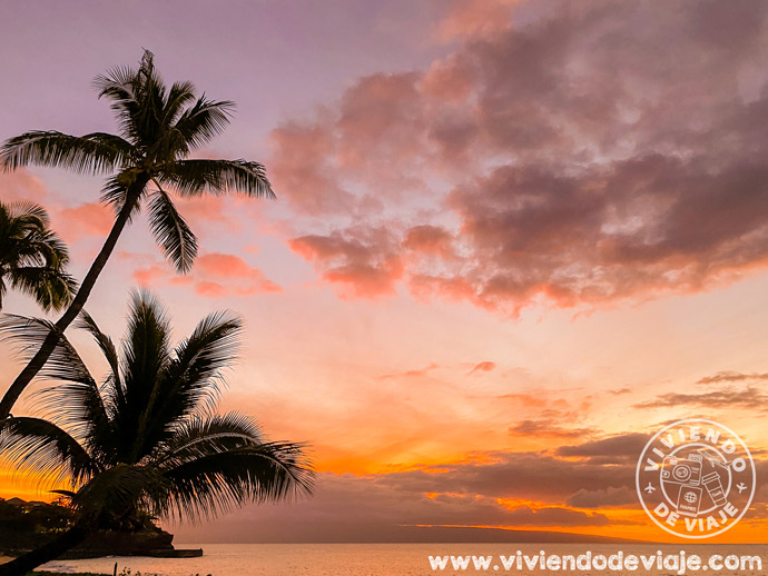 Vistas desde el hotel Royal Lahaina al atardecer